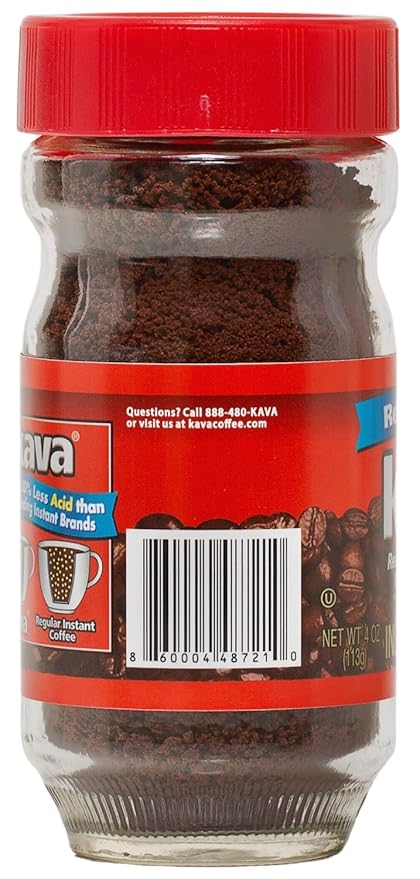 Kava Coffee Low Acid Neutralized Instant Coffee, 4 Ounce (Pack of 3)