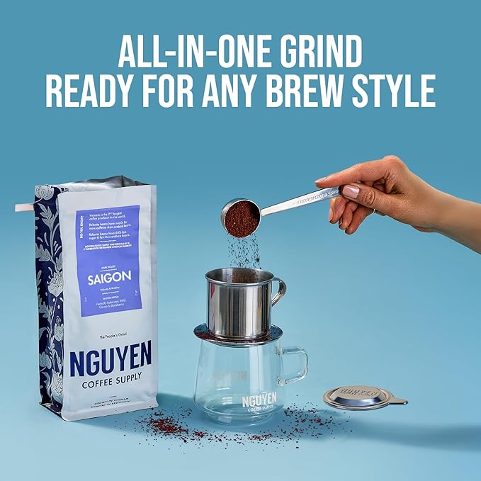 Nguyen Coffee Supply - Saigon Robusta & Arabica Blend: Dark Roast Premium Ground Coffee Beans