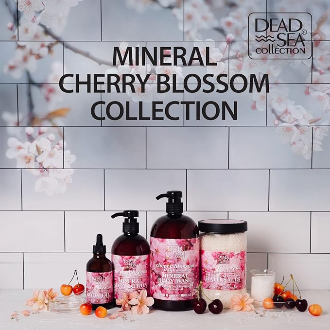 Dead Sea Collection Body Oil for Dry Skin - Cherry Blossom & Vitamin E, A, D Moisturizing Oil