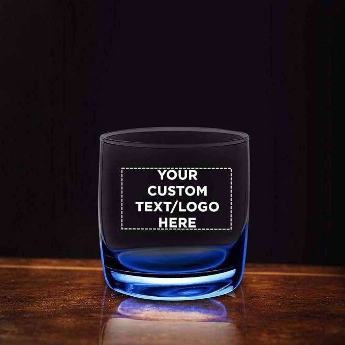 DISCOUNT PROMOS Custom Whiskey Glasses 10 oz Set of 100, Personalized Bulk Pack - Heavy Base Old