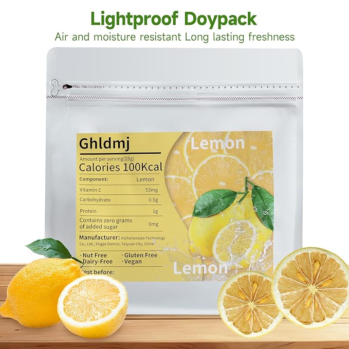 Dried Lemon Slices,8.82oz/250g, Dehydrated Fruit Slices For Cocktails,100% Natural No Additives No