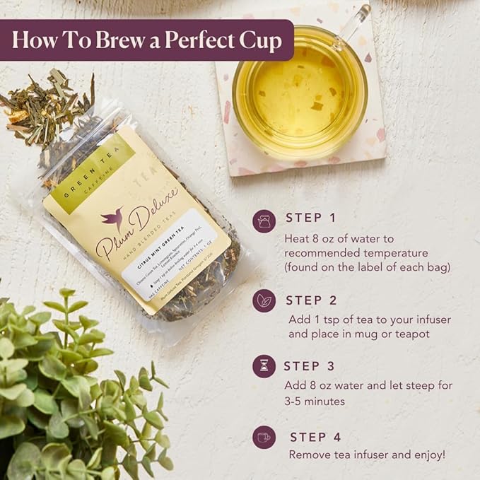 Herbal Tea Sampler – 5 Caffeine-Free Loose Leaf Blends for Sleep and Relaxation, Fruity and