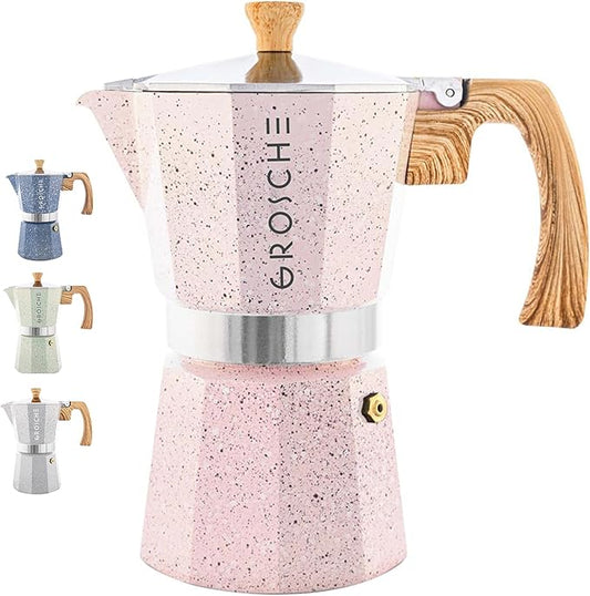 GROSCHE Milano Moka pot, Stovetop Espresso maker, Greca Coffee Maker, Stovetop coffee maker and