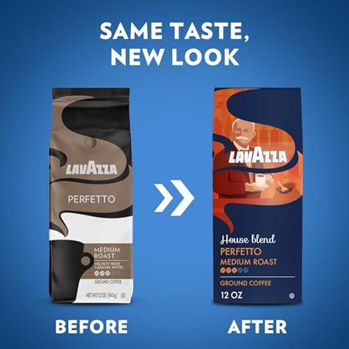 Lavazza House Blend Perfetto Ground Coffee 12oz Bag, Medium Roast, Full-bodied, Intensity 3/5, 100%