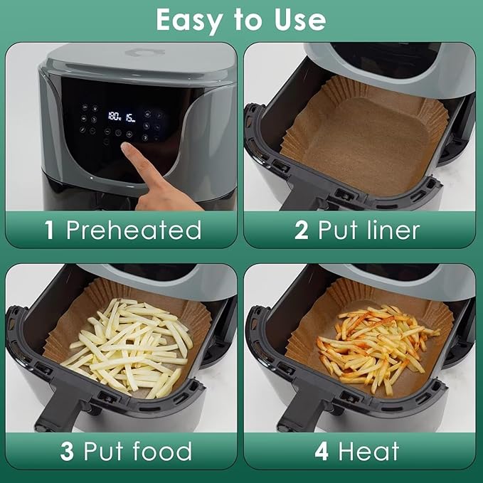 Air Fryer Liners,Disposable Airfryer Paper Liners,Non-Stick Oil-proof Water-proof for Easy Cleanup
