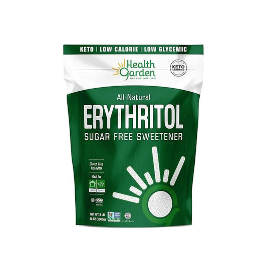 Health Garden Erythritol Sugar Free Sweetener - All Natural - Non GMO - Kosher- Keto Friendly (48
