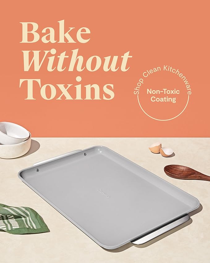 Caraway Non-Stick Ceramic Baking Sheet - Naturally Slick Ceramic Coating - Non-Toxic, PTFE & PFOA