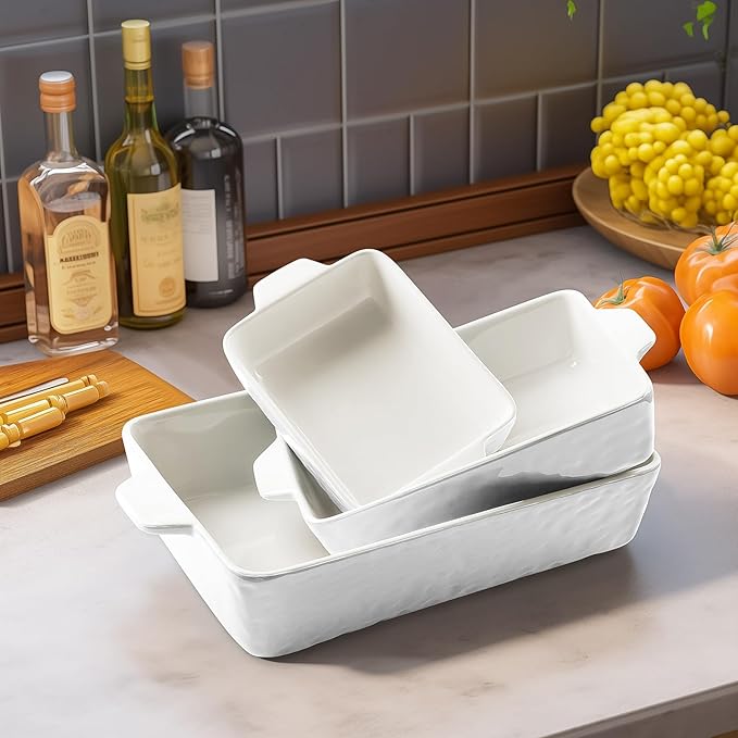 Casserole Dishes for Oven, Ceramic Baking Dishes, Lasagna Pan with Handles, Porcelain Baking Pan