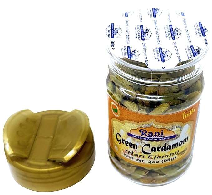 Rani Green Cardamom Pods Spice (Hari Elachi) 2oz (56g) PET Jar ~ All Natural | Vegan | Gluten