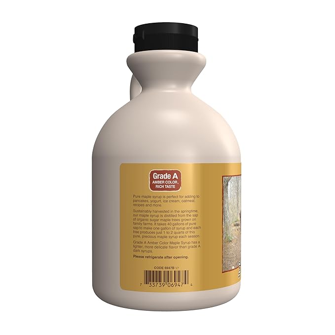 NOW Foods, Certified Organic Maple Syrup, Grade A Amber Color, 100% Pure, Light Delicate Flavor