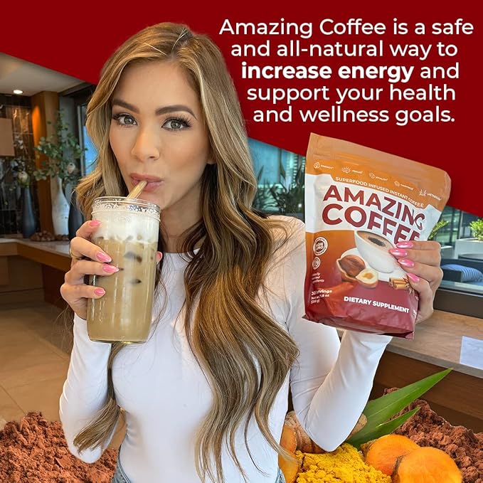 Superfoods Company | Amazing Coffee - Instant French Roast | Adaptogenic Mushrooms, Superfoods