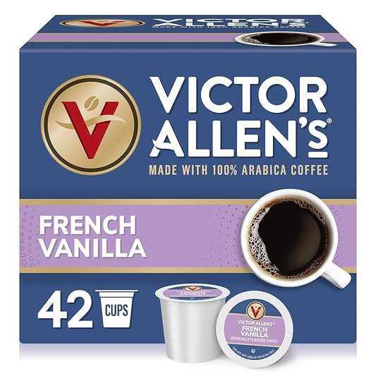 Victor Allen's Coffee French Vanilla Flavored Coffee, Medium Roast, 42 Count, Single Serve Coffee