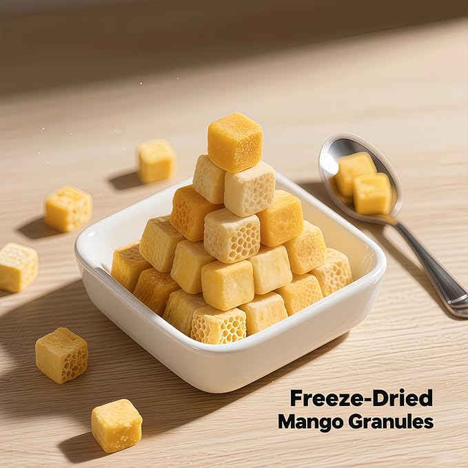 Premium Freeze-Dried Mango Slices 4.2oz (120g) - 100% Sweet Mango, No Sugar Added | Perfect for