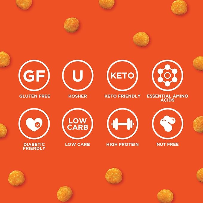 Twin Peaks Protein Puffs - (Nacho Cheese), Keto Friendly, Low Carb Snack (300g, 21g Protein, 2g Net