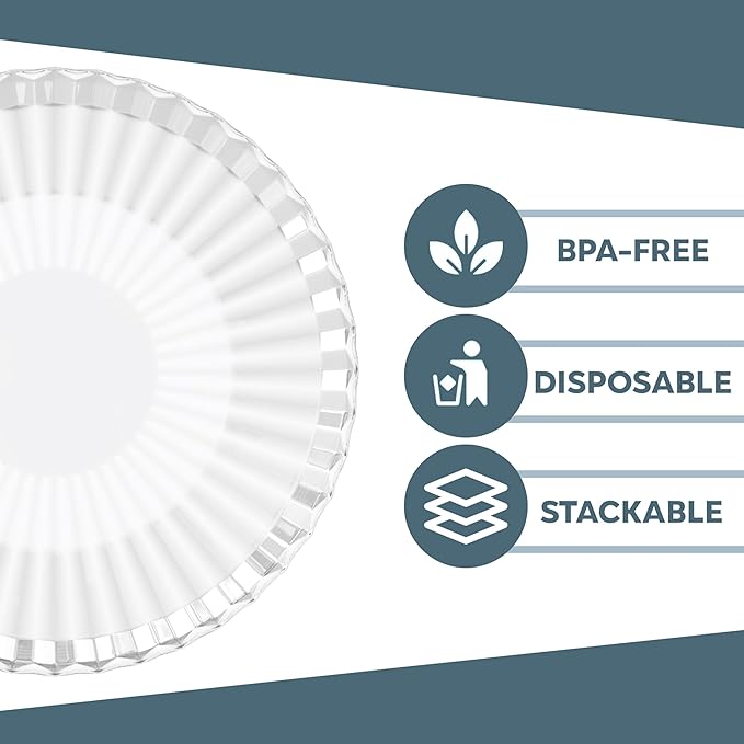 Exquisite Clear Plastic Bowls Disposable - 16 Oz - 20 Count - Disposable Soup Bowls - Great for