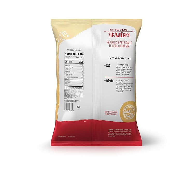 Big Train Strawberry Blended Cr챔me Beverage Mix, 3.5 Pound (Pack of 1)
