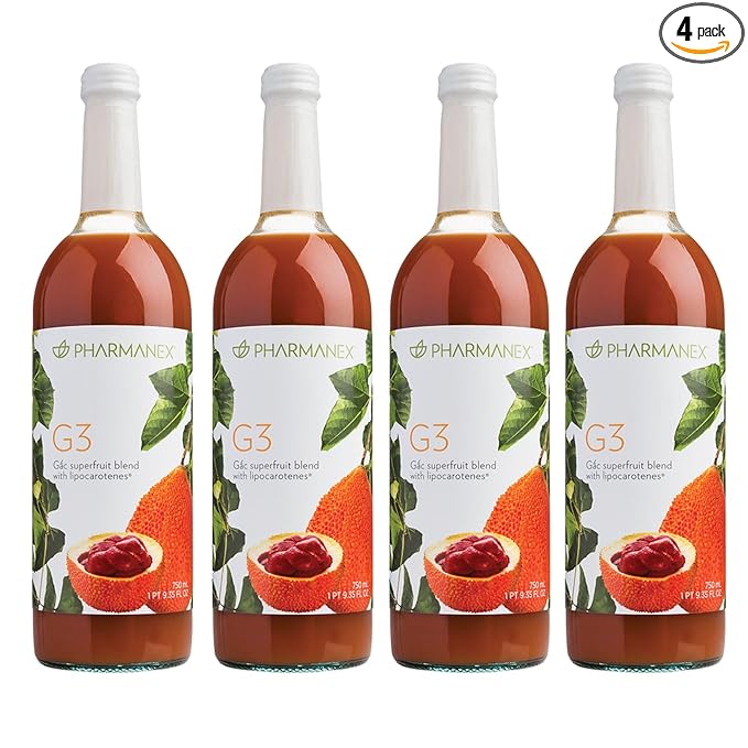 Nu Skin G3 Juice | 25 Fl Oz | 4 Pack | Antioxidant Superfruit Blend With Gâc, Cili, & Siberian