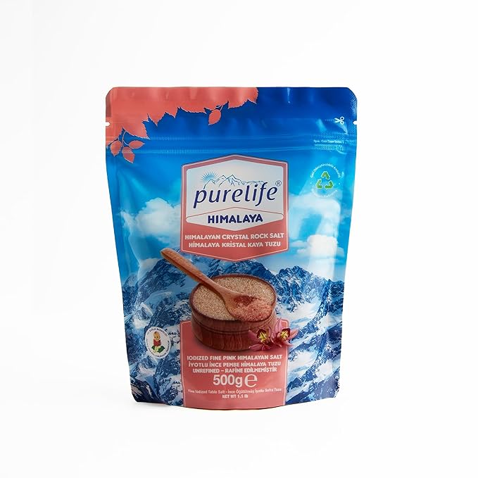Purelife Himalayan Pink Salt Fine - Iodized Salt, Kosher Certified Pink Himalayan Salt | Premium