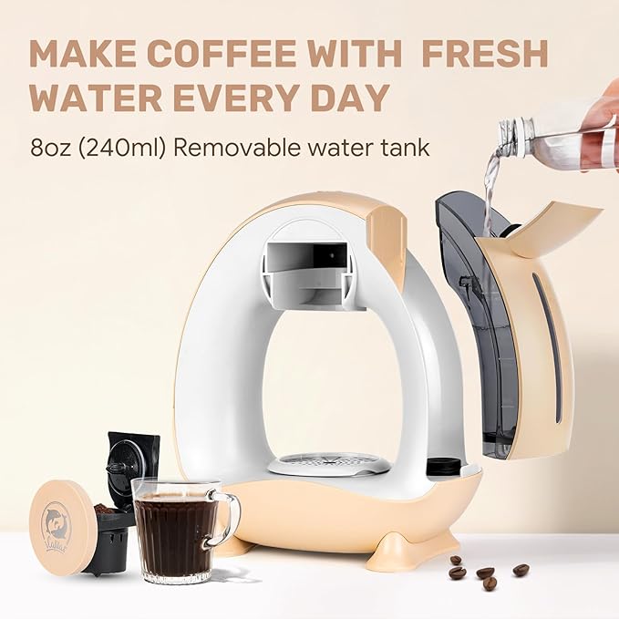 Single Serve Coffee Maker,Fast Brew in 2 minutes,Stylish竊낧ompact Design,MINI Q 2 IN 1 Coffee