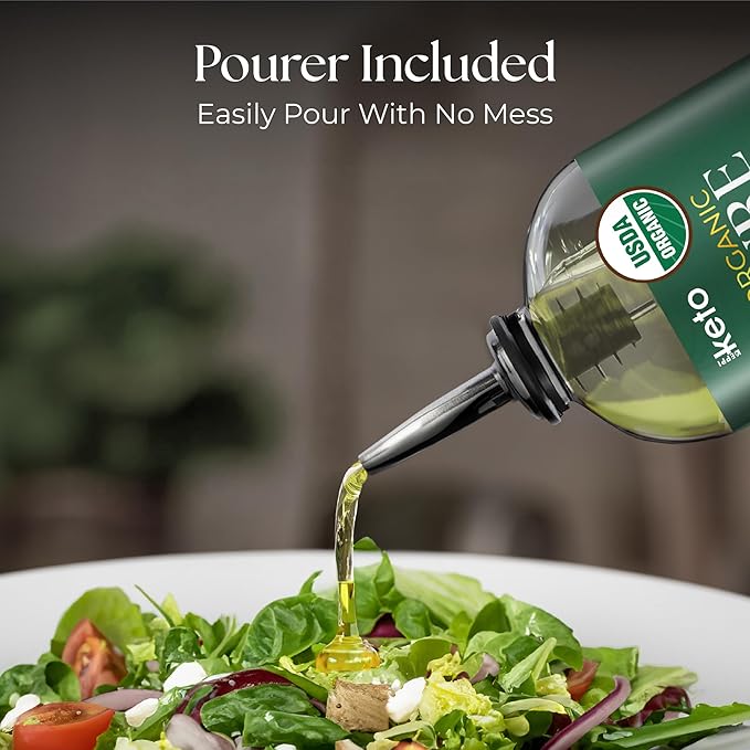 Keppi Keto Organic MCT Oil - Flavorless C8, Non-GMO, Certified Gluten-Free, Palm Oil Free, Vegan