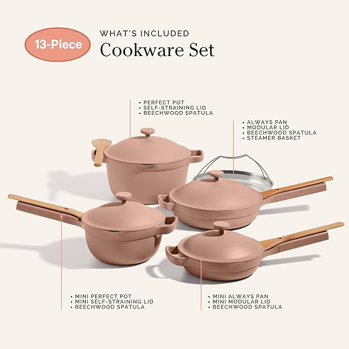 Our Place Cookware Set - 13-Piece Kit Including the Always Pan, Perfect Pot and Spatulas |