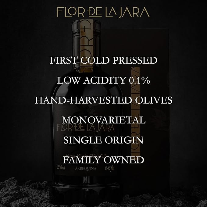 FLOR DE LA JARA Premium Extra Virgin Olive Oil from Spain, First Cold Pressed, Monovarietal