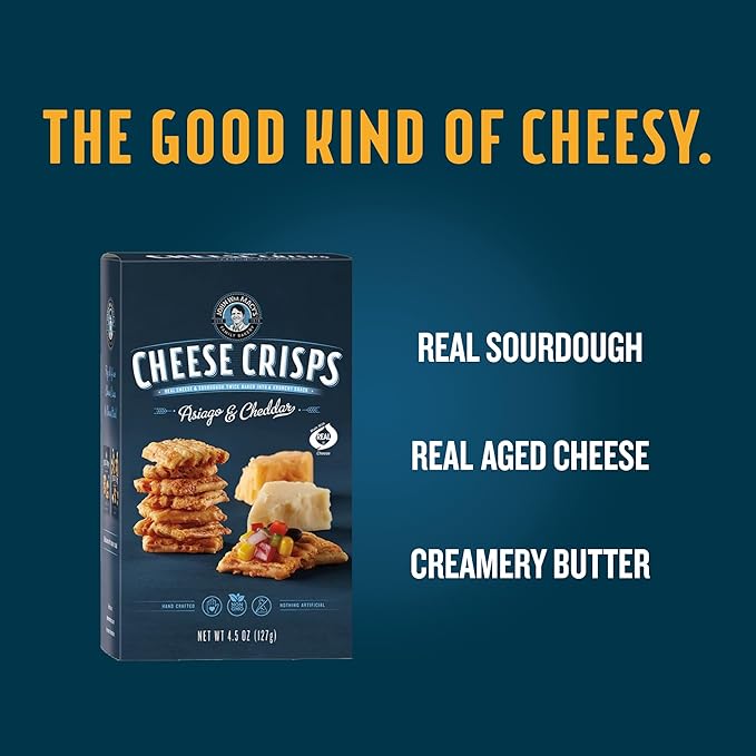 John Wm. Macy - Asiago & Cheddar CheeseCrisps - Hand Crafted, Non GMO, and Nothing Artificial