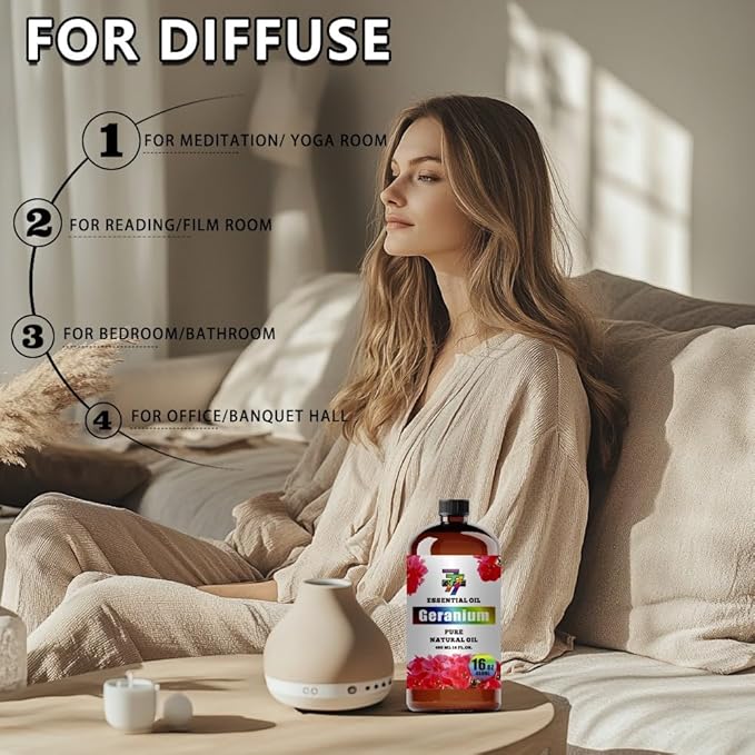 Geranium Essential Oil (16 oz / 480 ml) ??Geranium Oils for diffusers, humidifiers, Home Baths