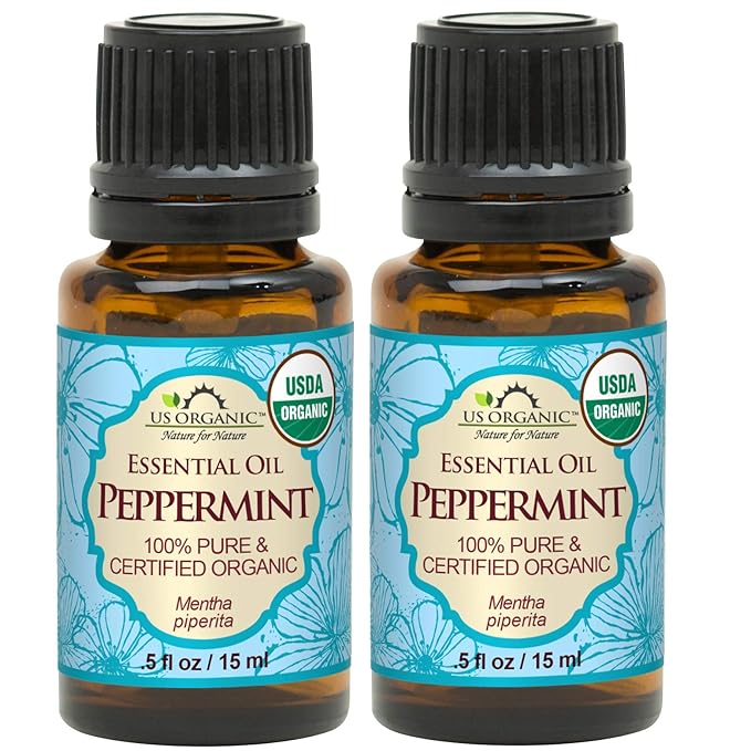 US Organic 100% Pure Peppermint Essential Oil - USDA Certified Organic - 15 ml Pack of 2