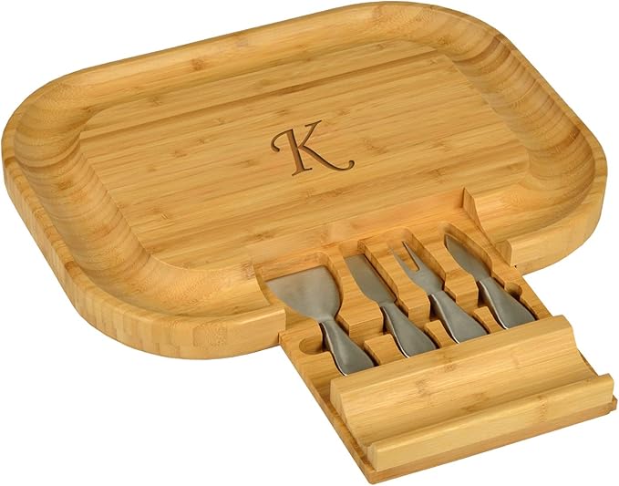 Picnic at Ascot Personalized Monogrammed Engraved Bamboo Cutting Board for Cheese & Charcuterie