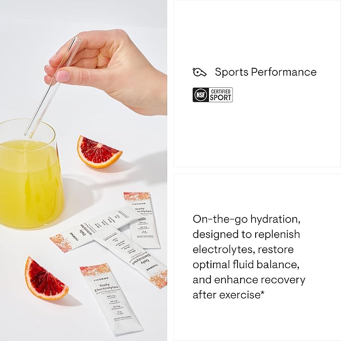 THORNE - Daily Electrolytes - Zero Sugar & Low-Calorie Electrolyte Drink Mix - Naturally Flavored &