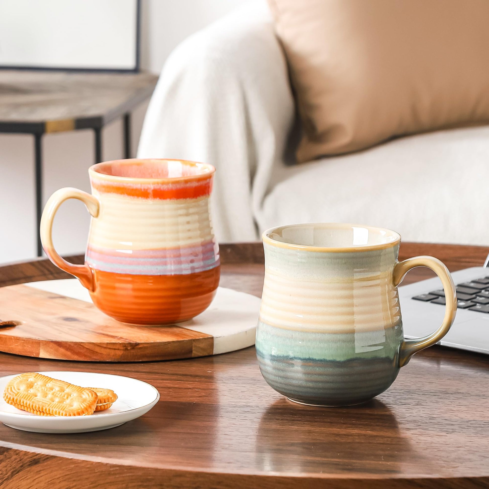HYTYSKAR 21 oz Large Ceramic Coffee Mugs, Handmade Tea Cups with Handle