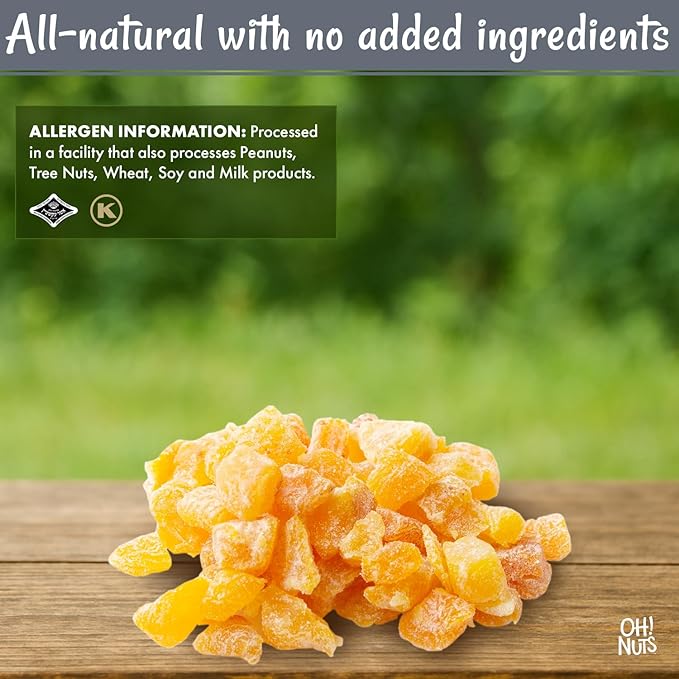 Oh! Nuts Dried Apricot - 1 lb - Dried Fruit Diced - No Sugar Added - Dehydrated Fruit Bites