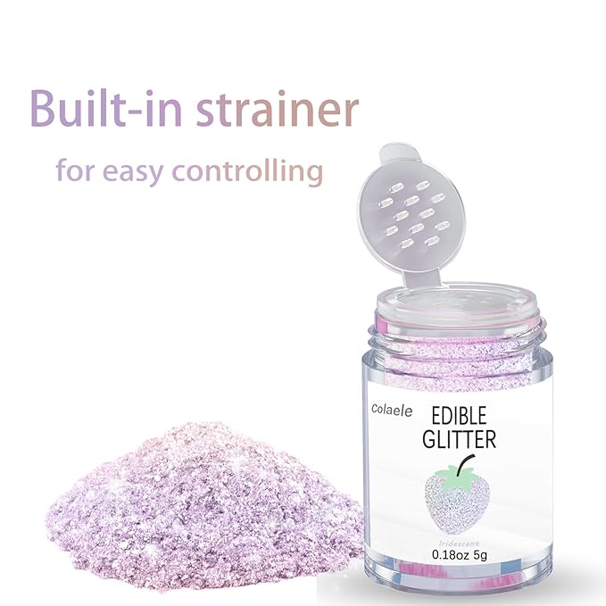 Iridescent Edible Glitter for Drinks - 5 Grams Prism Powder Cocktail Drink Glitter Food Grade