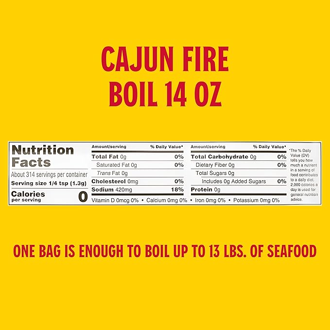 Louisiana Fish Fry, Cajun Fire Boil, 14 oz (Pack of 1)