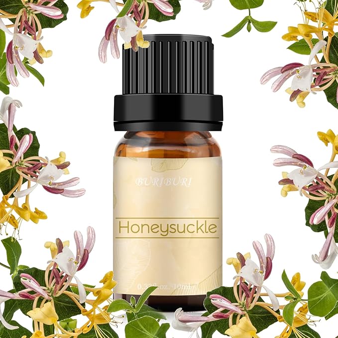 BURIBURI Honeysuckle Essential Oils, 100% Pure, Undiluted, Natural Aromatherapy Honeysuckle Oil for