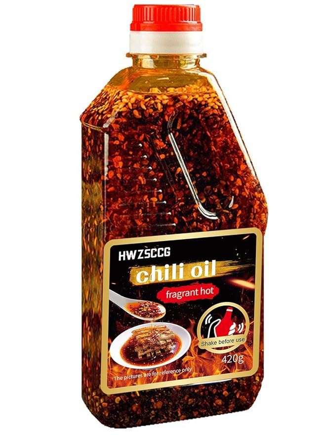 Chili oil, hot sesame oil, spicy chili oil, Chinese pepper oil noodle cooking, 14.81 ounce bottle