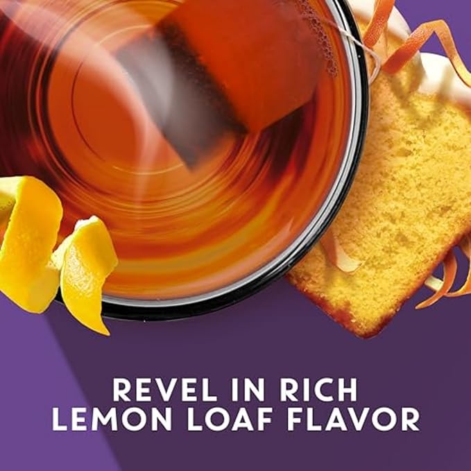 TAZO Dessert Delights Glazed Lemon Loaf Herbal Tea Bags, Aromatic Blend, Caffeine-Free, 90 Total