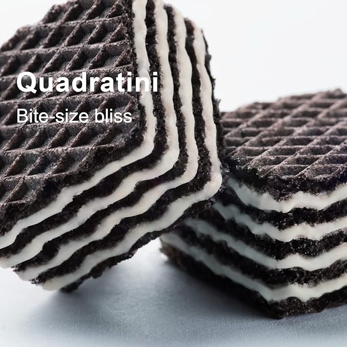 Loacker Quadratini Cocoa & Milk Wafer Cookies LARGE - 30% Less Sugar - Premium Crispy Bite Size
