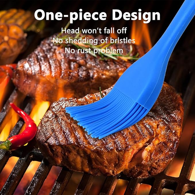 Silicone Basting Pastry Brush Set 2 Pack Heat Resistant Spread Oil Butter Sauce for BBQ Grill