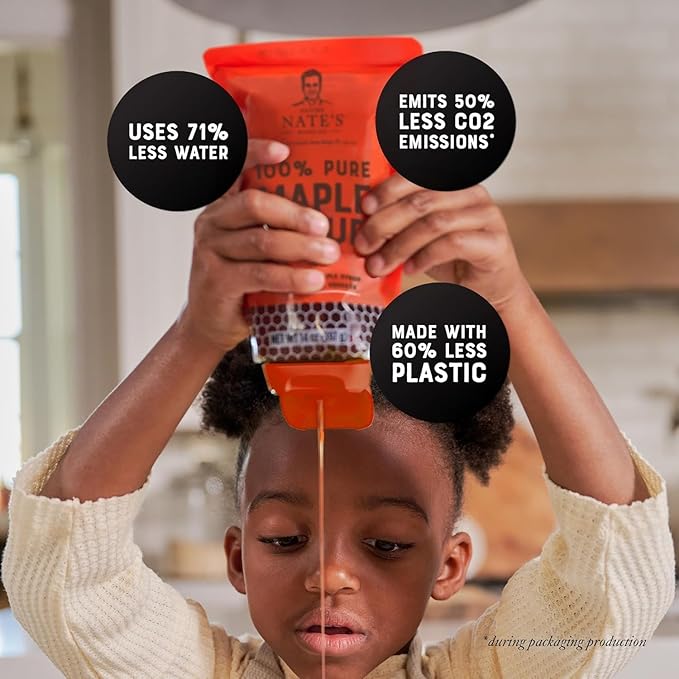 Nate's 100% Pure, Raw & Unfiltered Honey, No-Drip Sustainable Squeeze Pouch; Purity Guarantee, No