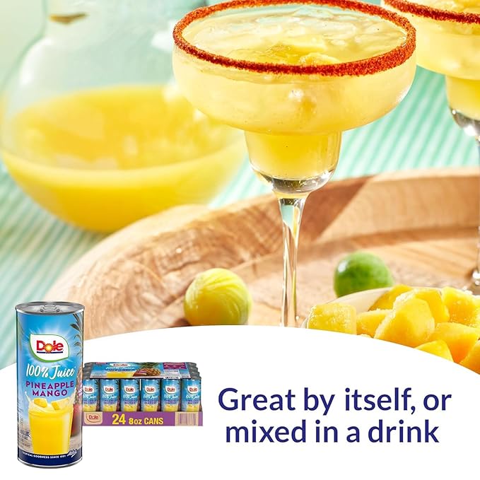 Dole 100% Pineapple Mango Juice, No Added Sugar, Excellent Source of Vitamin C, 100% Fruit Juice