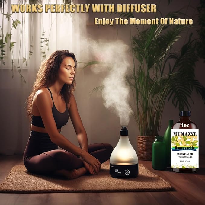Honeysuckle Essential Oil, Honeysuckle Oil 4 Fl Oz 120ML for Diffuser Humidifier Yoga Cleaning DIY