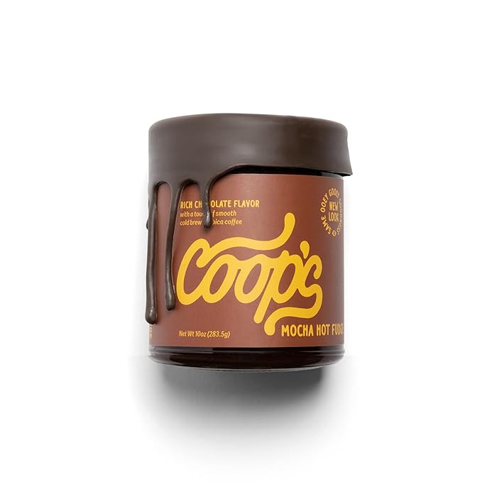 Coop's Mocha Hot Fudge: All Natural Cold Brew Mocha Hot Fudge Gluten Free Toppings for Icecream