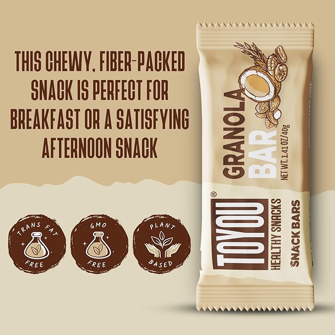 ToYou Chewy Fruit and Nut Bars - Healthy Protein Snacks | Granola Bar - 1.41 Ounce (Pack of 12) |