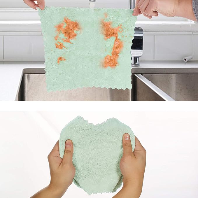 kimteny 12 Pack Dish Towels, 10x10 in Premium Dish Cloths, Super Absorbent Kitchen Towels Coral