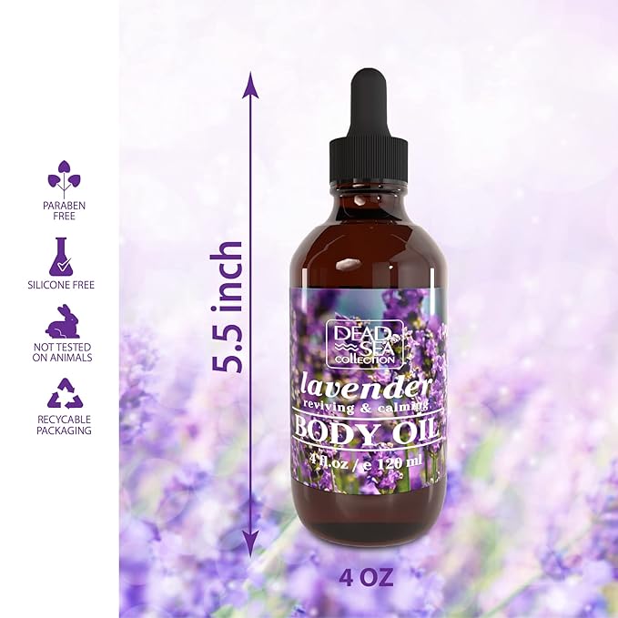 Dead Sea Collection Body Oil with Lavender-Dry Skin Moisturizer and Hydrating Massage