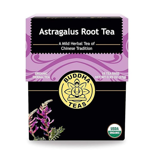 Buddha Teas Organic Astragalus Root Tea | 18 Bleach-Free Tea Bags | Made in the USA | Caffeine-Free