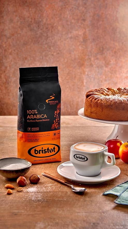 Bristot 100% Arabica Espresso Beans | Italian Espresso Beans | Medium Roast | 1.1lb/500g