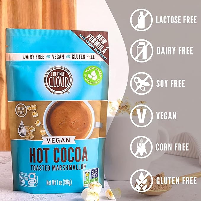 Dairy-Free Instant Hot Cocoa Mix with Vegan Marshmallows - Creamy, Natural Colorado Cocoa
